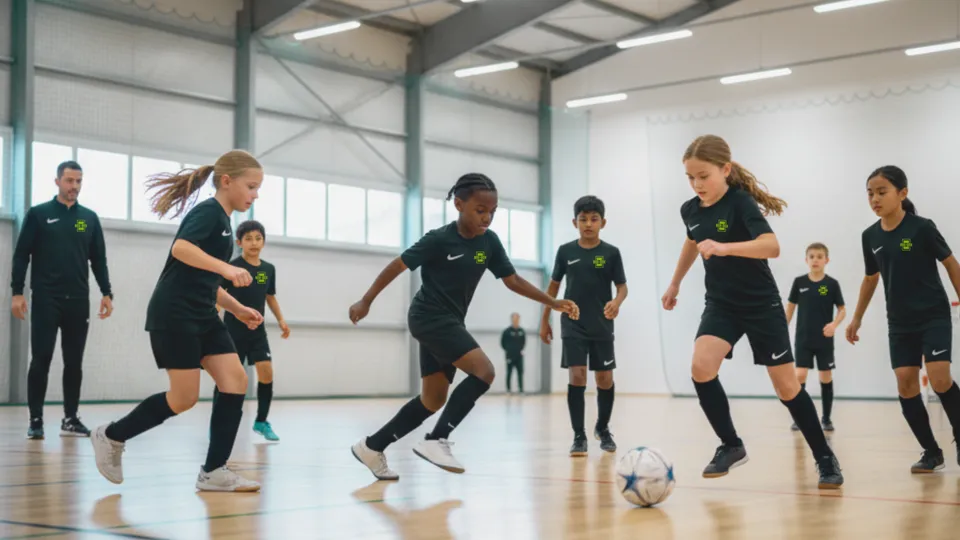 Youth football coaching session at Box to Box Academy in Wolverhampton